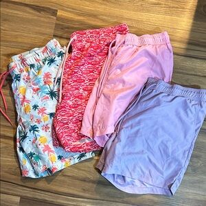 George Men's Swim Trunks - Tropical, Red, Pink, Purple